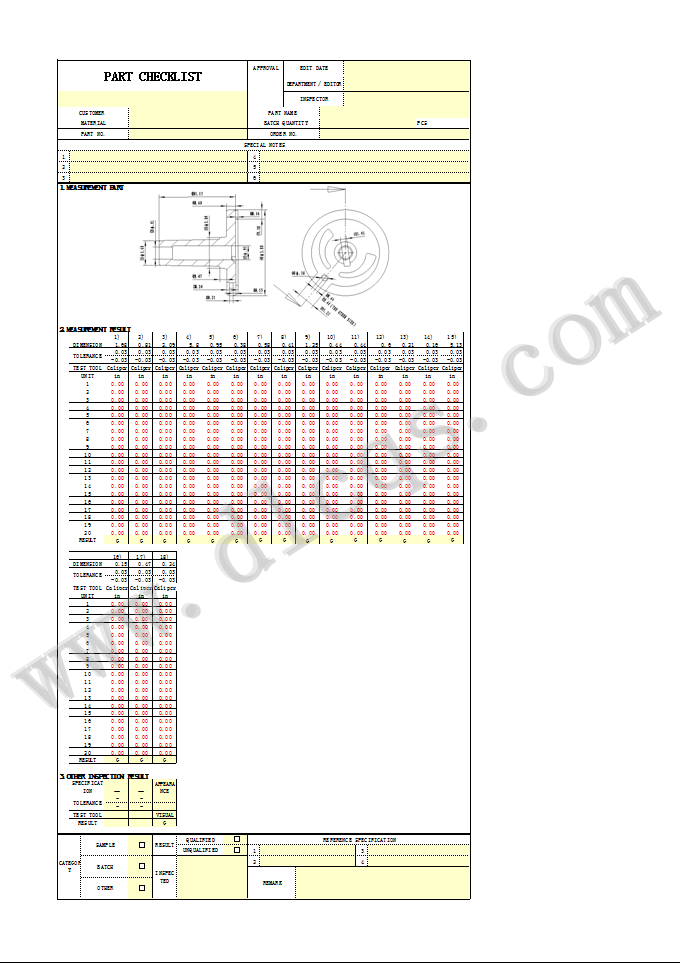 SIZE CHECKLIST DESIGN